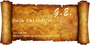 Gelb Emilián névjegykártya